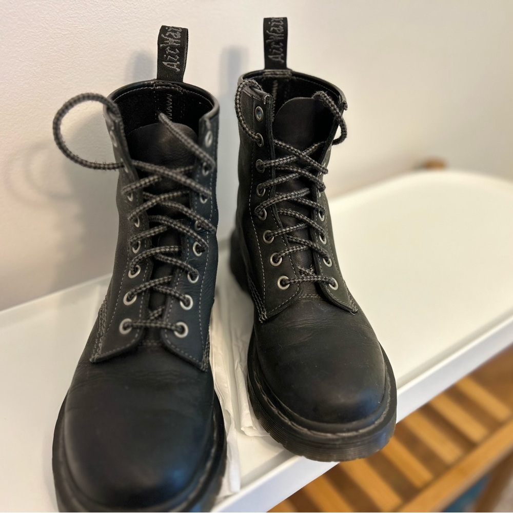 Dr. Martens Black stitch Matte Black combat Boots